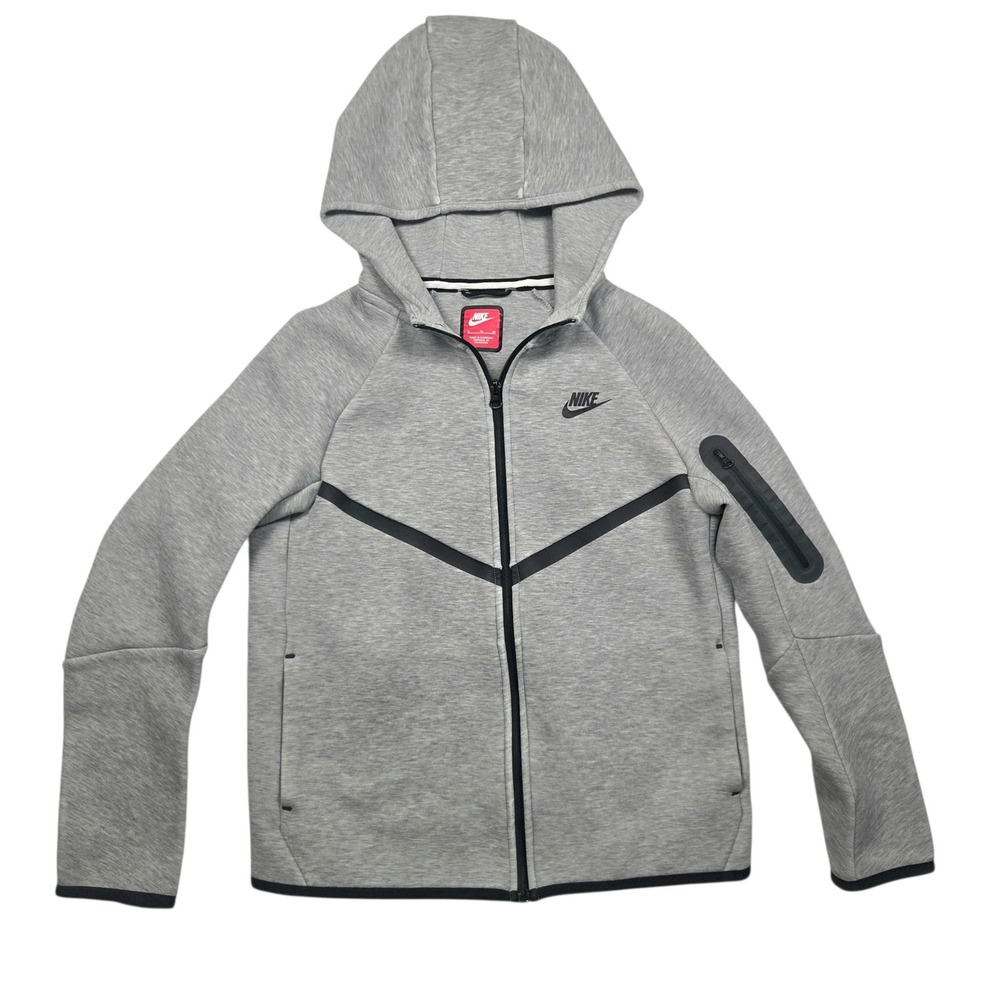 Nike Tech Fleece Full Zip Hoodie Mens XL Grey Heathered Jacket 929030-063